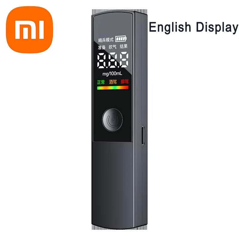 

Портативный детектор алкоголя Xiaomi 2025, профессиональный высокочувствительный зарядный алкотестер типа c, электронный для самостоятельного вождения автомобиля