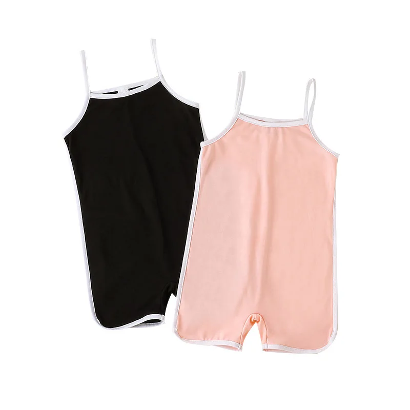 

Детский хлопковый комбинезон на лямках для девочек, Летний комбинезон без рукавов, одежда, 2 цвета