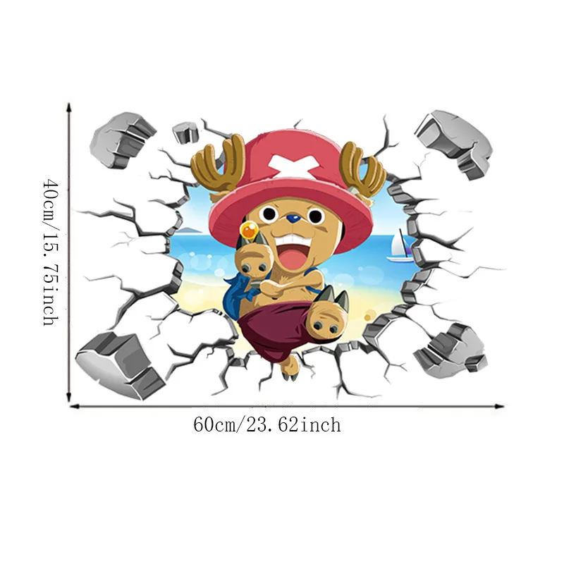 Цельные обои с изображением Луффи мультяшные 3D сломанные настенные горячий