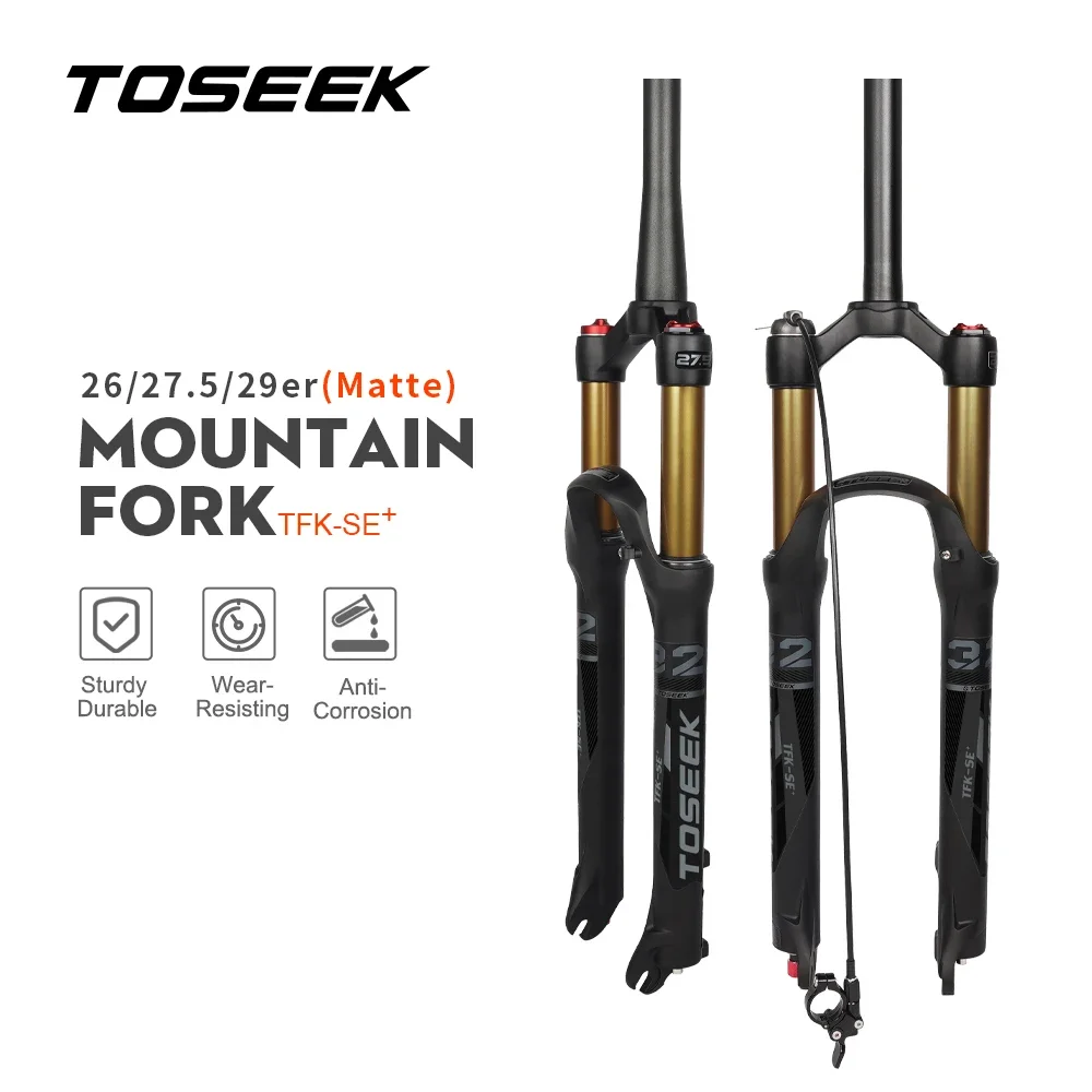 TOSEEK TFK-SE Магниевый Сплав Вилка для горного велосипеда Golden 26/27.5/ 29er дюймовый горный
