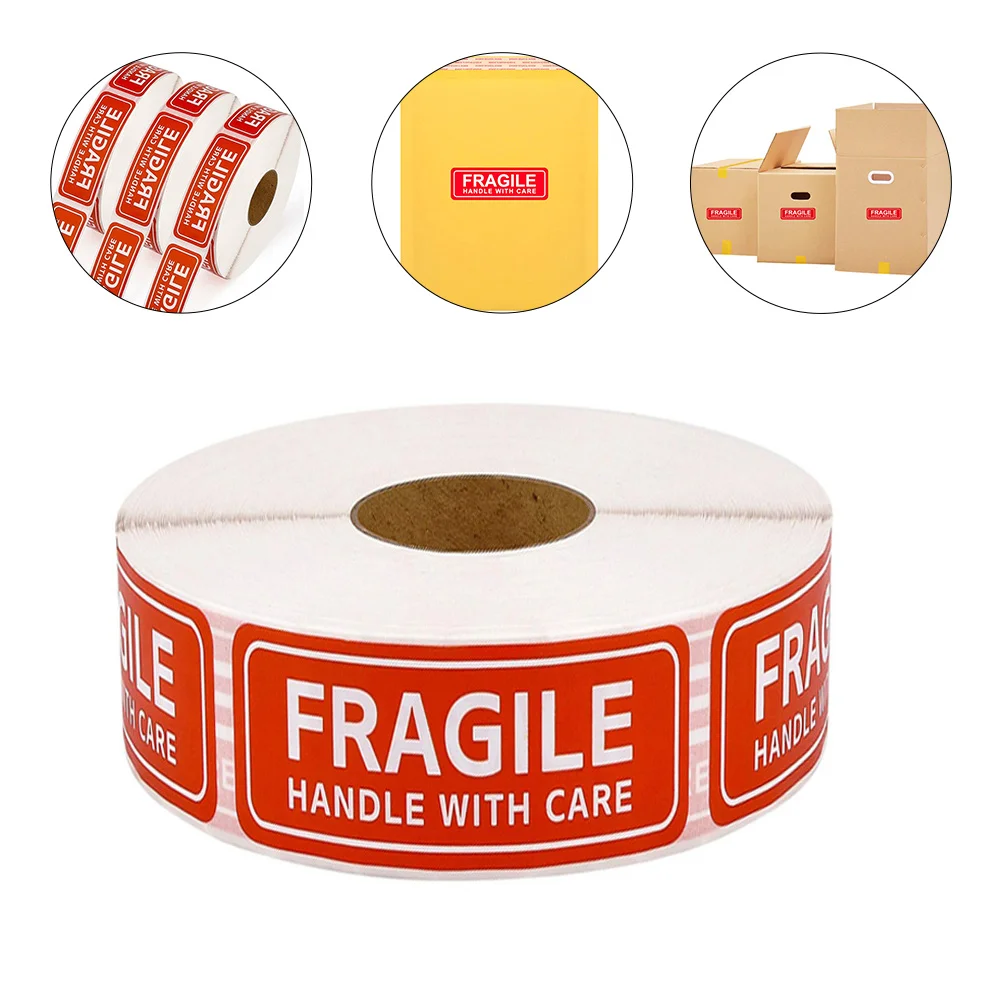 

500pcs Handle with Care Fragile Red Warning Shipping Packing Label Stickers