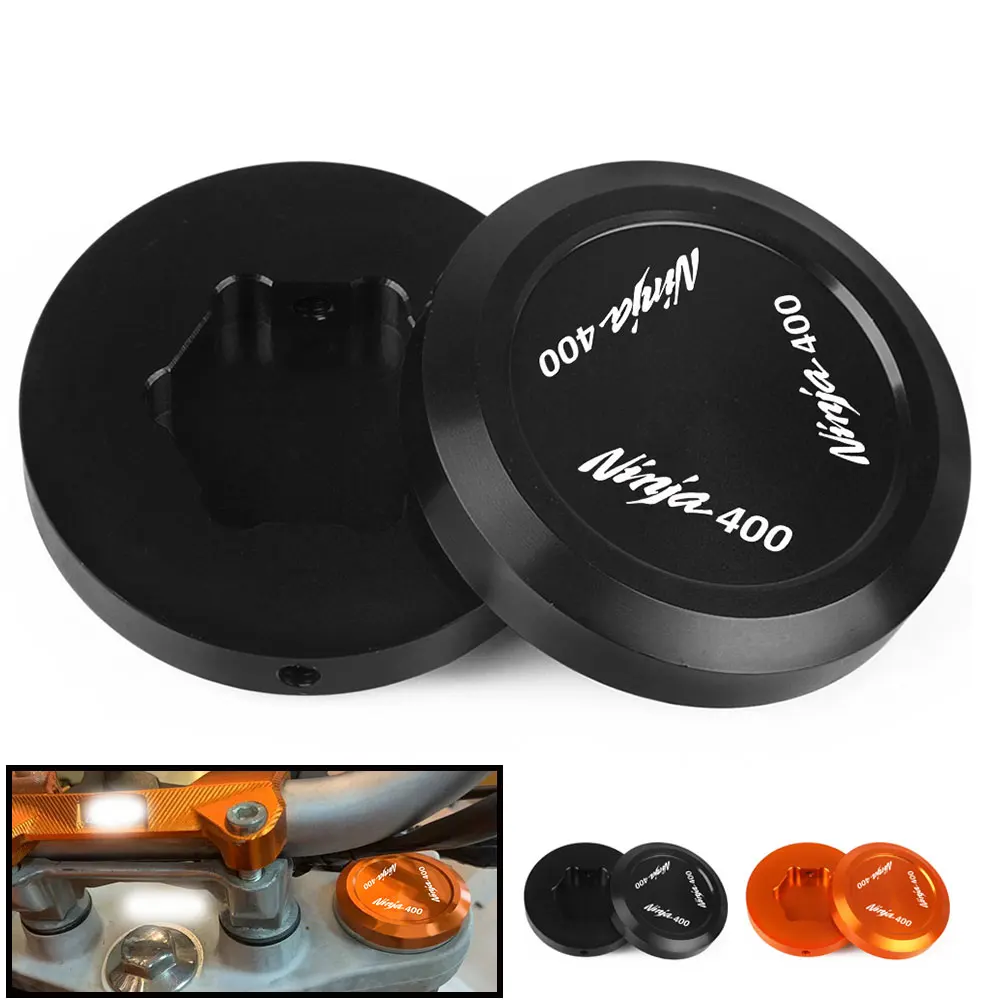 

Ninja400 Motorcycle Parts CNC Aluminum Front Fork Suspension Top Cover Cap For Kawasaki Ninja 400 2017 2018 2019 2020 2021 2022