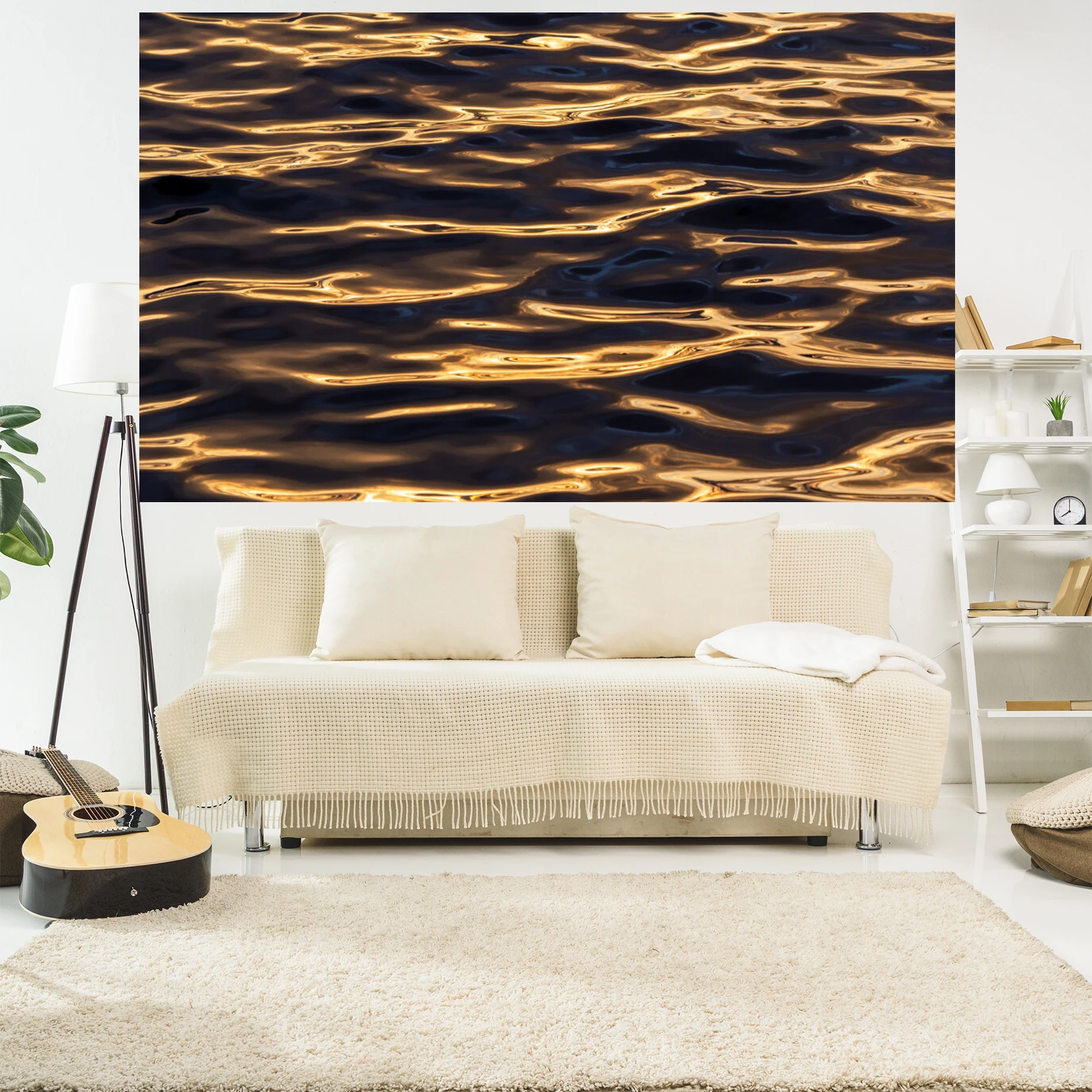 

JmDecoUltra Decompression Style Lake Wave Decoration Home Grooming Wall Tapestry