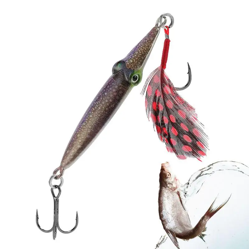 

Squid Baits For Fishing Bass Fly Trout Fishing Kit Realistic 3D Eyes Fly Fishing Accessories For Bass Salmon Trout