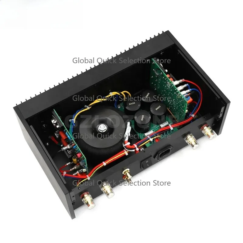 Фото Классический HIFI стереоусилитель мощности QUAD405 на базе MJ15024, 75Вт+75Вт, с защитой динамиков. №5
