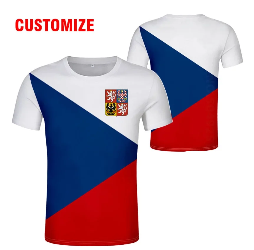 

Czech Republic T Shirt Diy Free Custom Name Number Cze T-shirt Nation Flag Czechia Country Cz College Print Photo Black Clothing