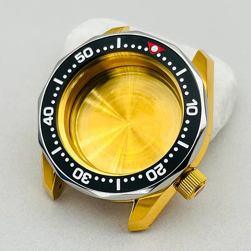 Корпус NH35 Золото SPB185 SPB187 Корпуса часов Волнистая нижняя крышка Герметичная