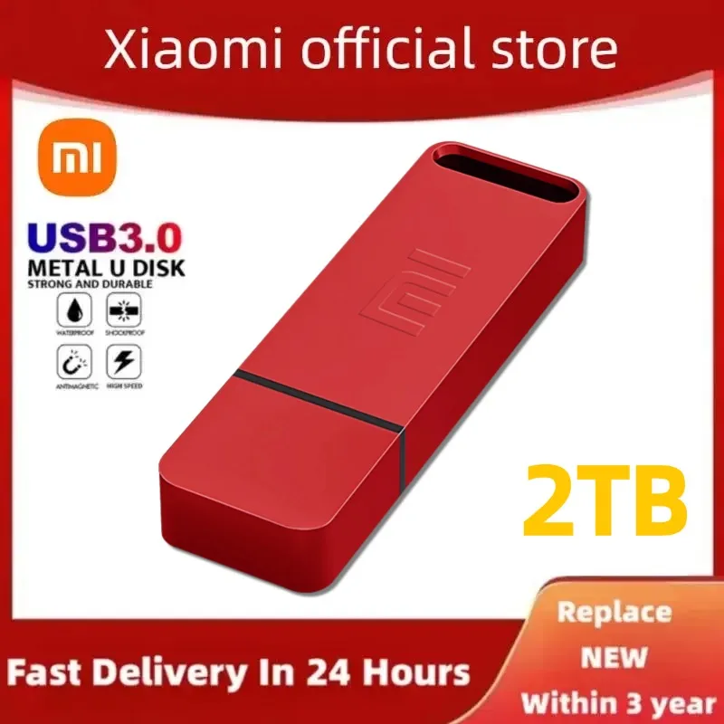 XIAOMI 2TB Metal Original U Disk Waterproof High-Speed Pen Drive 1TB Flash USB 3.1 Portable SSD OTG For Laptop Computer