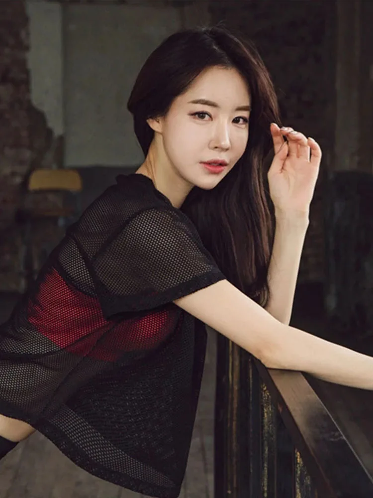 Женская сексуальная сетчатая рубашка для йоги быстросохнущая спортивная