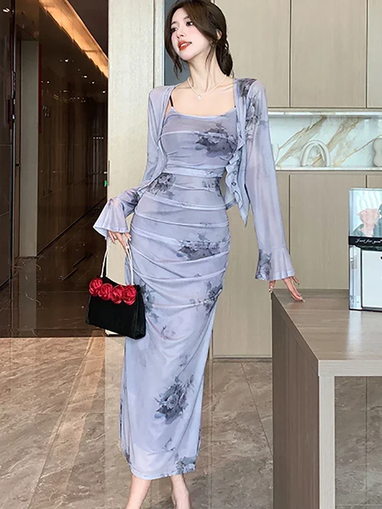 Женский комплект из 2 предметов повседневное плиссированное платье на