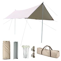 large tent tarp 5 8 person outdoor sun shelter attached pole camping canopy waterproof uv protection sun shade for picnic