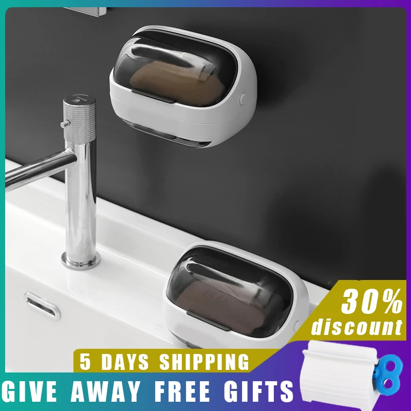 

Eco Friendly Products Space Bathroom Shelf Shower Storage Soap Saver Travel Plastic Soap Dish Container For Bathroom