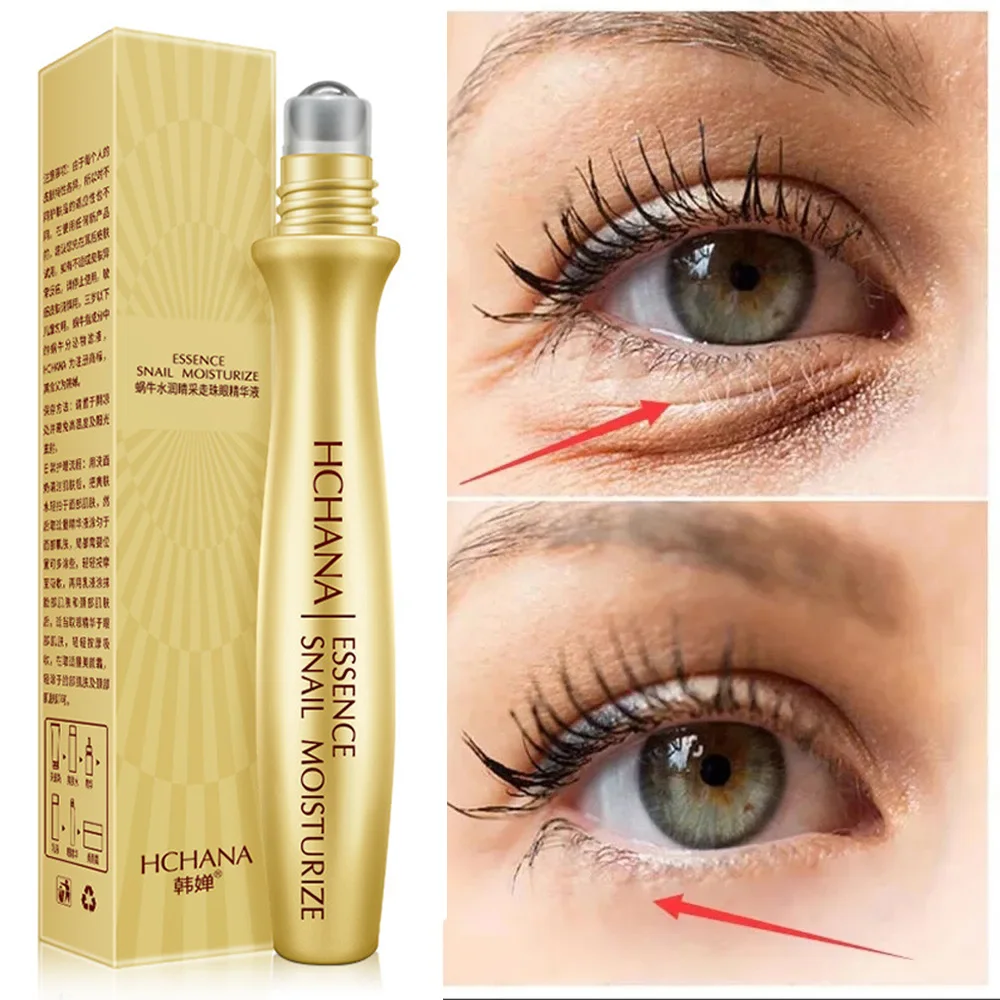 

Эссенция улитки, сыворотка для глаз в рулоне, прибор для массажа глаз, Антивозрастная, против темных кругов и мешков под глазами, Корейская продукция для ухода за кожей