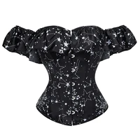 one shoulder corset black sexy corset overbust gothic gorset tops corset for women waist slim korsett bustier boned espartilho