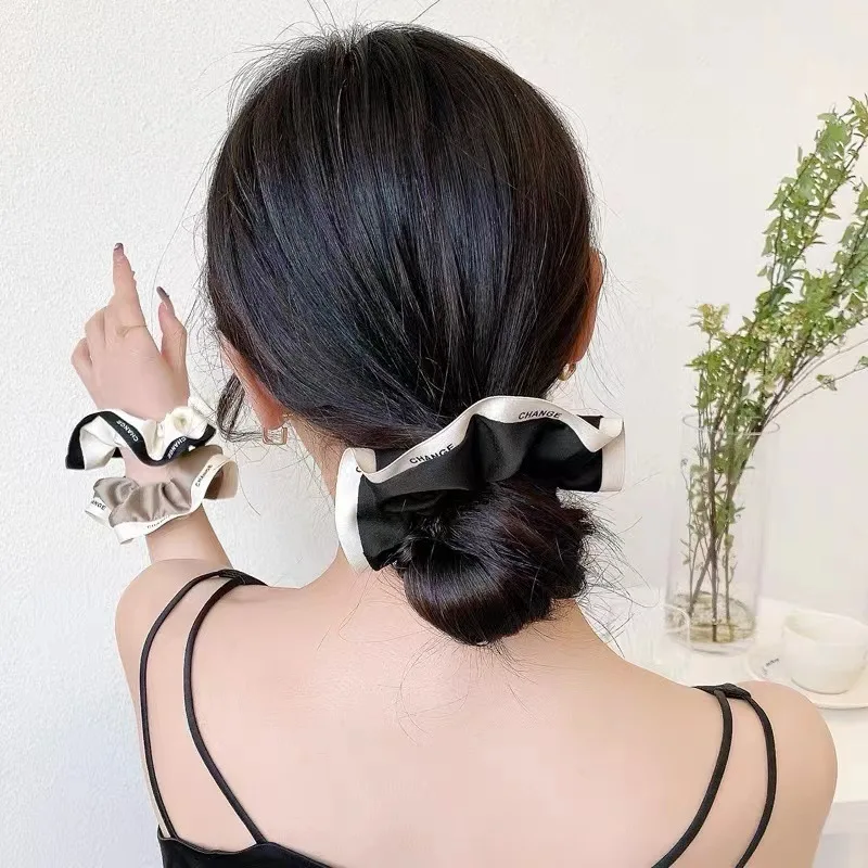 French Silk Texture Hair Accessories Women Elastique Cheveux Complementos De Moda Scrunchies Gomas Pelo Mujer Bands Tie Satin