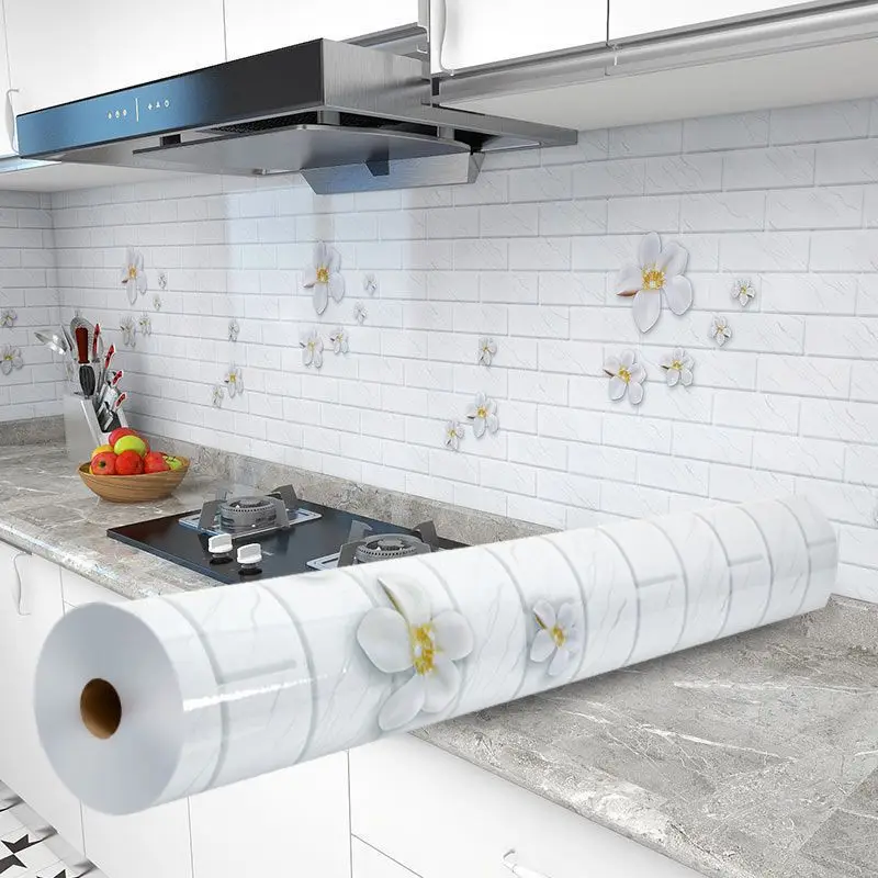 

Kitchen Stove Oil-proof Sticker Waterproof High Temperature Resistant Wallpapers Kitchen Decoration Self Adhesive Contact Paper