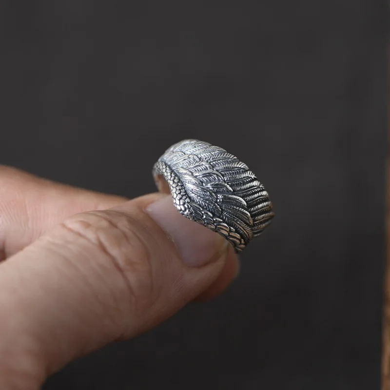 BOCAI S925 Стерлингового Серебра Подвески Кольца для Мужчин Женщин Креативные Ретро