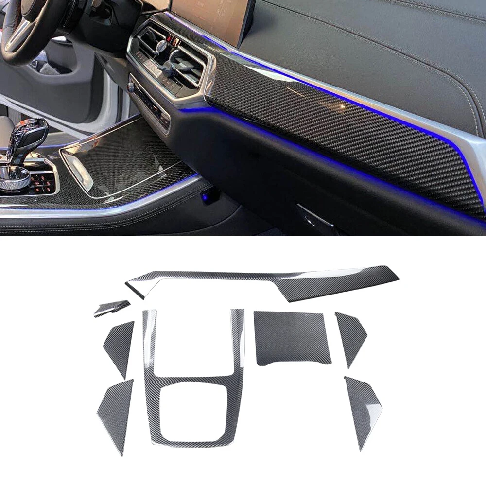 

8 шт., настоящее сухое углеродное волокно, центральная панель управления, накладка на дверь для BMW X5 G05 2019+