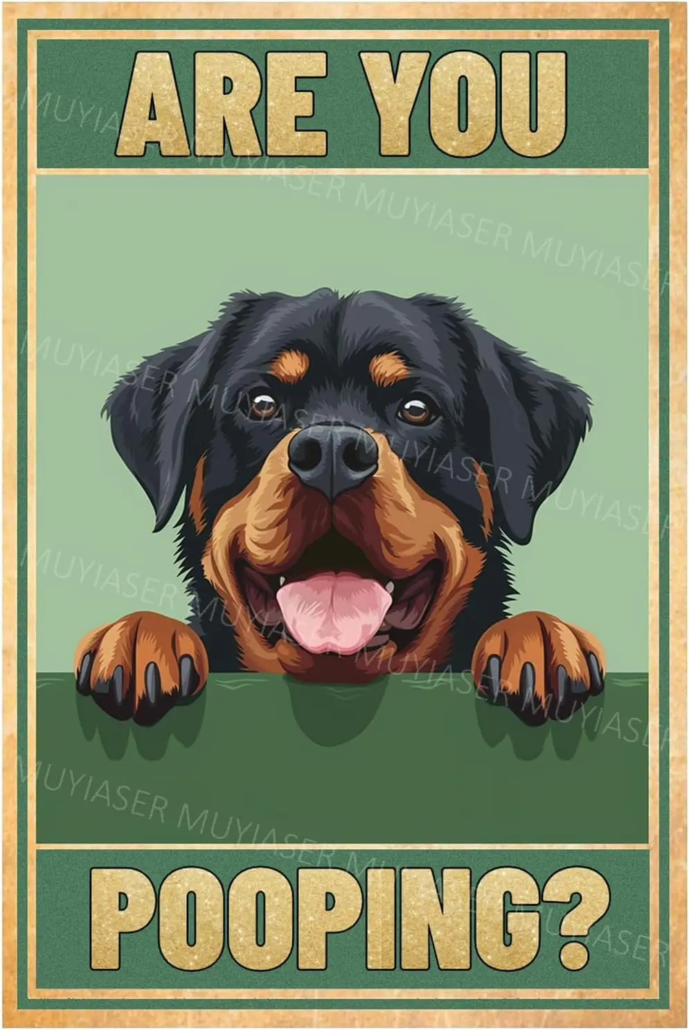 Metl Tn Sgn re You Poopng Rottweler Vntge Sgns Retro lumnum для Wshroom Grden Door Home Br Cfe Decor 8x12 nch