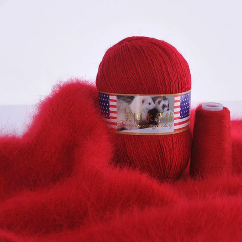 70 г длинные плюшевые мягкие норковые бриллианты ручное вязание нитки кардиган