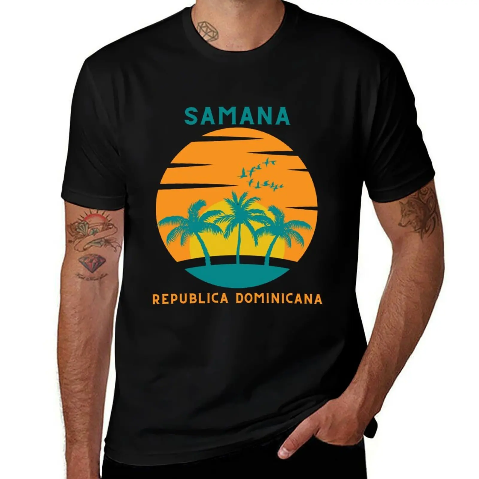 Фото Самана, Доминиканская Республика, футболка Samana Republica Dominicana, классическая хлопковая футболка с круглым вырезом. №1