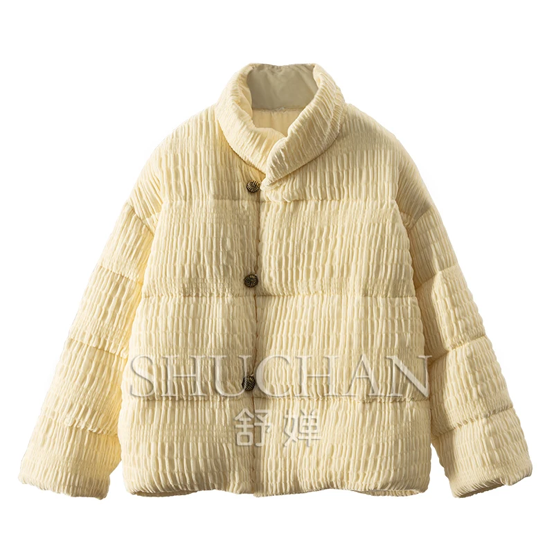 Теплый роскошный пуховик Old Money шелковый бархат в стиле ретро 90 с