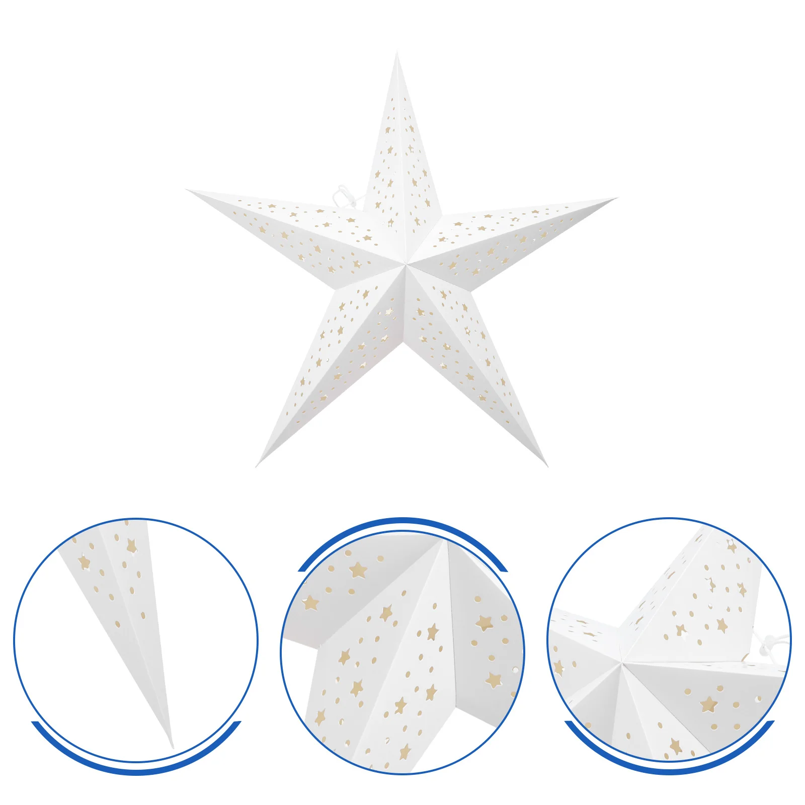 

1Pc Holiday Lampshades Paper Star Garland Lamp Wedding Star Lamp Shade Pentagram Lampshade Hanging Star Lamp Shade