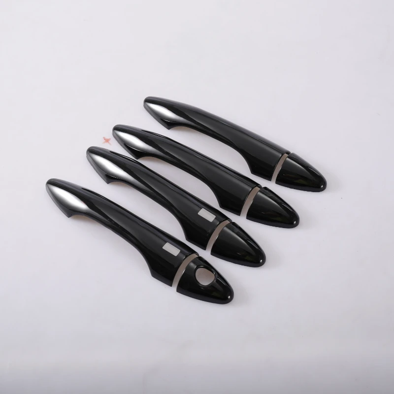 

Глянцевая черная хромированная накладка на дверную ручку автомобиля из углеродного волокна, наклейка для Hyundai IX35 Tucson 2009-2014, Стайлинг, автоаксессуары