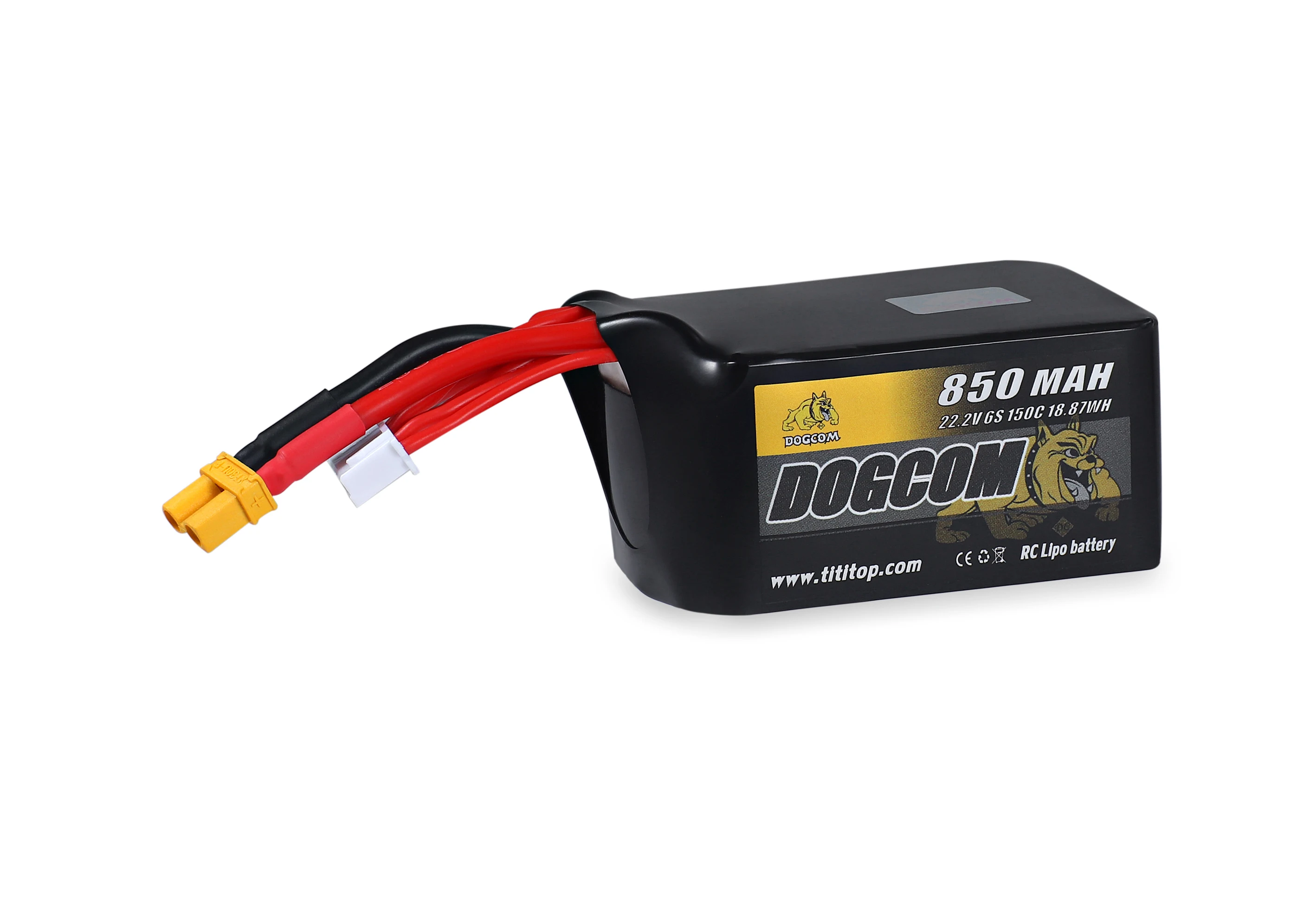 DOGCOM 6S 22.2V 850mAh 150C LiPo XT60