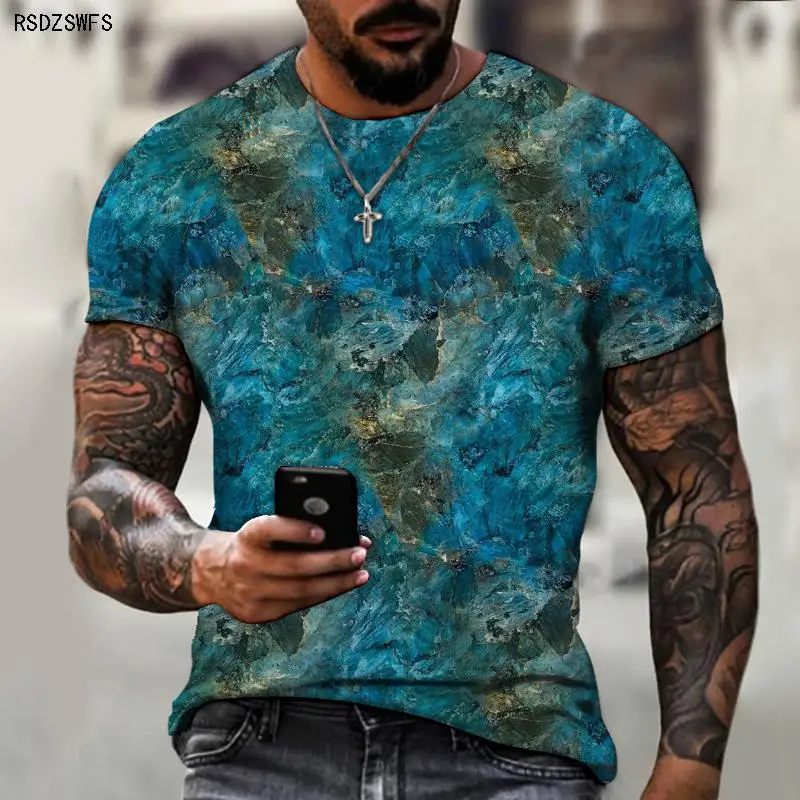 Мужская футболка модная повседневная с цветным принтом рисунком 5XL |