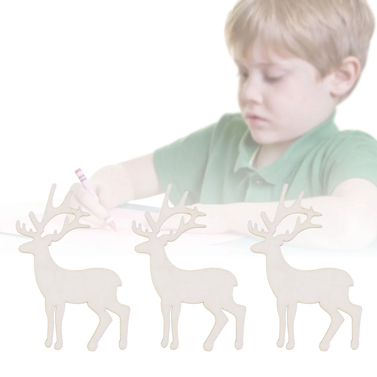 

Christmas Wood Wooden Ornaments Tree Reindeer Decorations Slices Cutouts Ornament Snowflake Decoration Unfinisheddiy Hanging