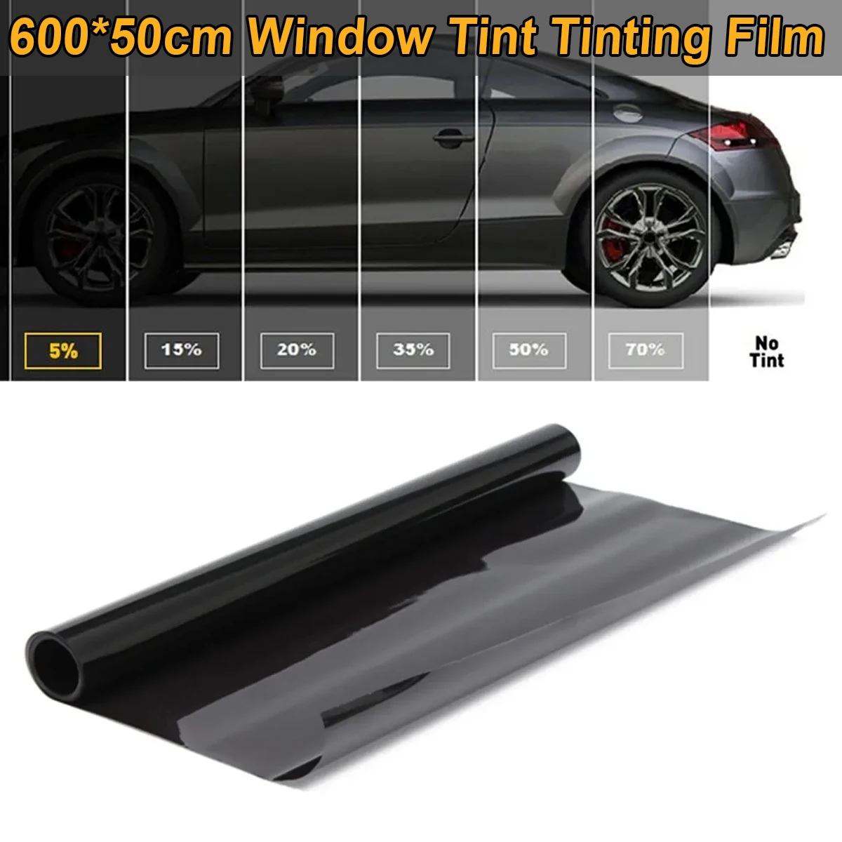Универсальная Тонировочная пленка для окон автомобиля VLT 600-5% 50% * 50 см рулон