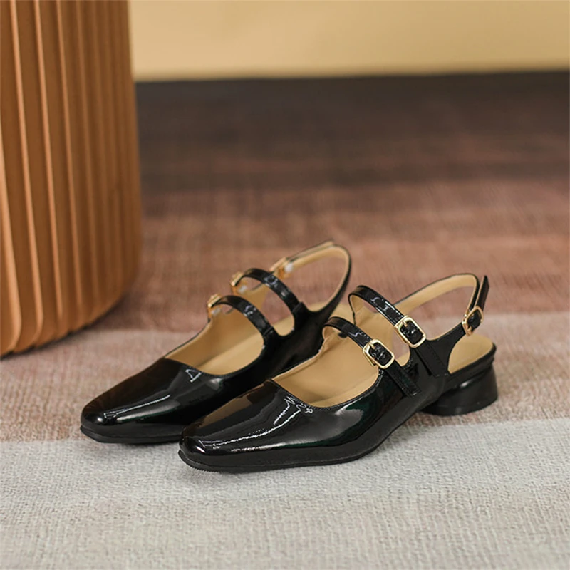 Mary Jane-Sandalias De Tacón con hebilla para Mujer, zapatos femeninos De Verano
