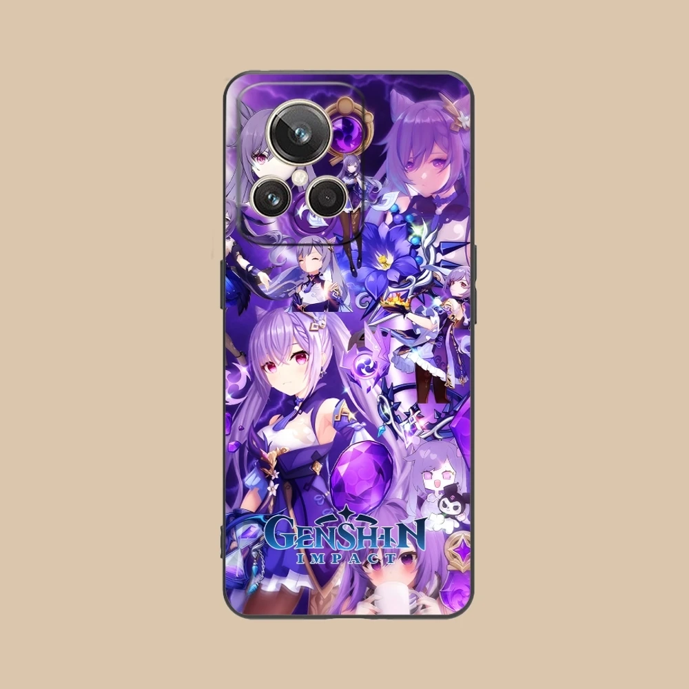 Genshin Impact Keqing мобильный телефон для Realme GT 2 9i 8i 7i Pro X50 X2 C35 C21 C20 C11 C3 черный мягкий