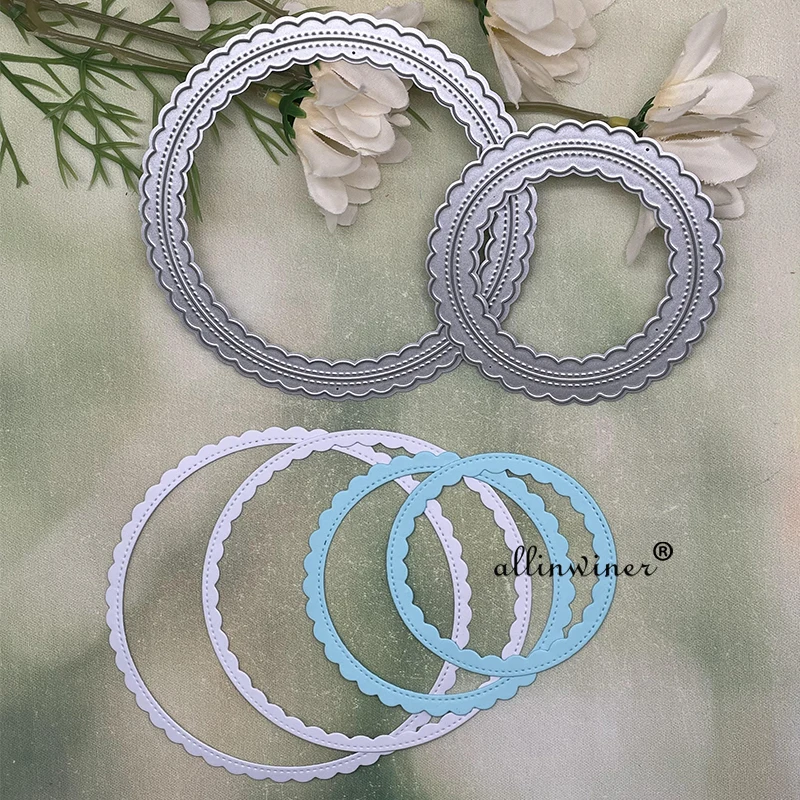 

Circle garland wavy frame Metal Cutting Dies Stencils Die Cut for DIY Scrapbooking Album Paper Card Embossing