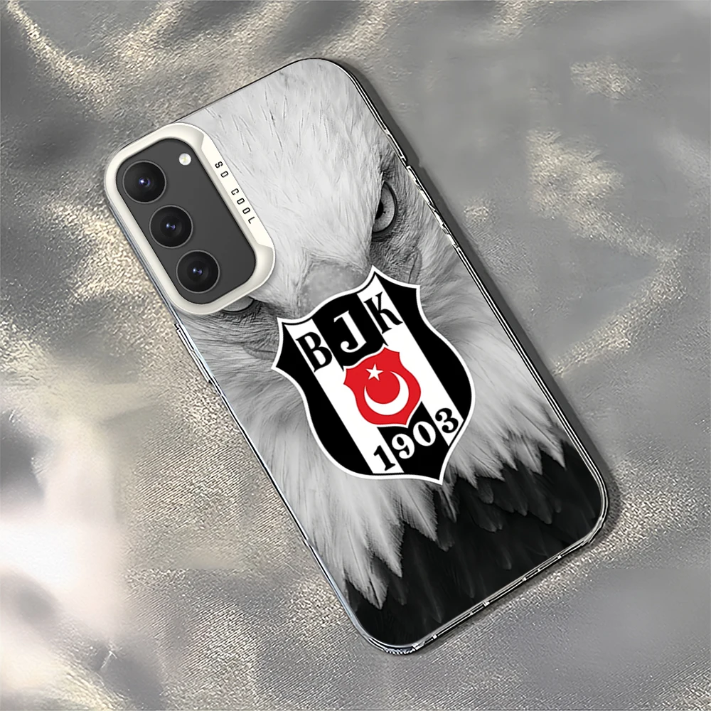 Fashion For Samsung Galaxy A52 A324G S23 S22 S24 Ultra Black White Shockproof Cover Laser IMD Phone Case B-Besiktas B-BJK