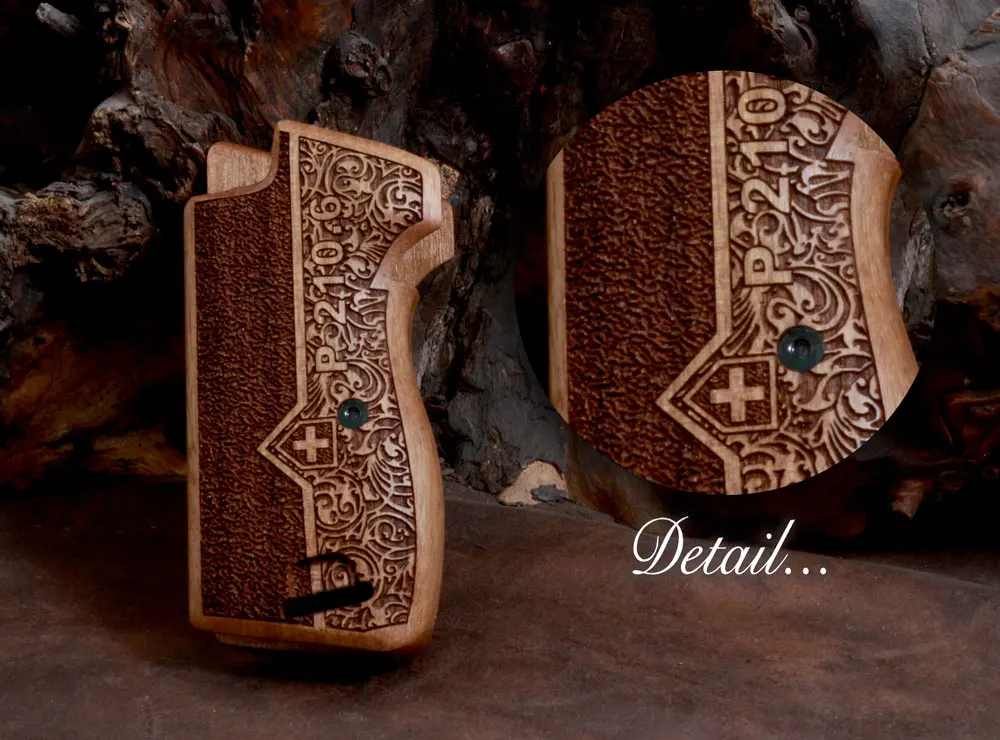 

Ksd SIG P210 P210-1 / P210-4 / P210-5 / P210-6 / DK-M49 (with Lanyard Ring) compatible Walnut Grip for Replacement