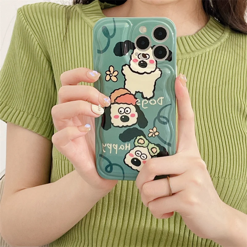 

Cartoon Originality Graffiti Funny Dog Back Pattern Soft TPU Phone Case For IPhone 12 11 13 Pro Max Xs XR Gasbag Anti Drop Cover