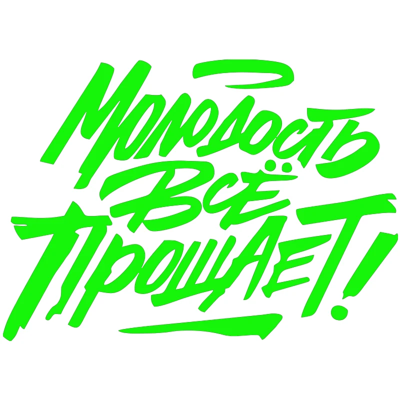 

Funny Sign Молодость Всё Прощает! Car Stickers Car Body Bumper Interesting PVC Vinyl Decal Car Accessories