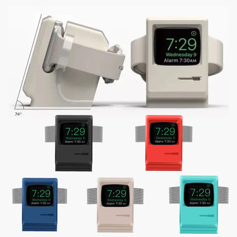Подставка силиконовая для Apple Watch 42 мм 38 44 держатель в стиле ретро зарядного