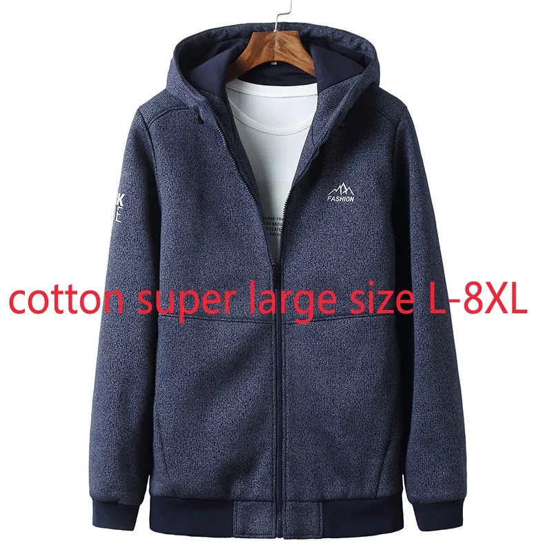 

Новое поступление, модный мужской жакет большого размера на осень и зиму, повседневный кардиган с капюшоном, молодежное вязаное пальто, размера плюс, L-7XL, 8XL