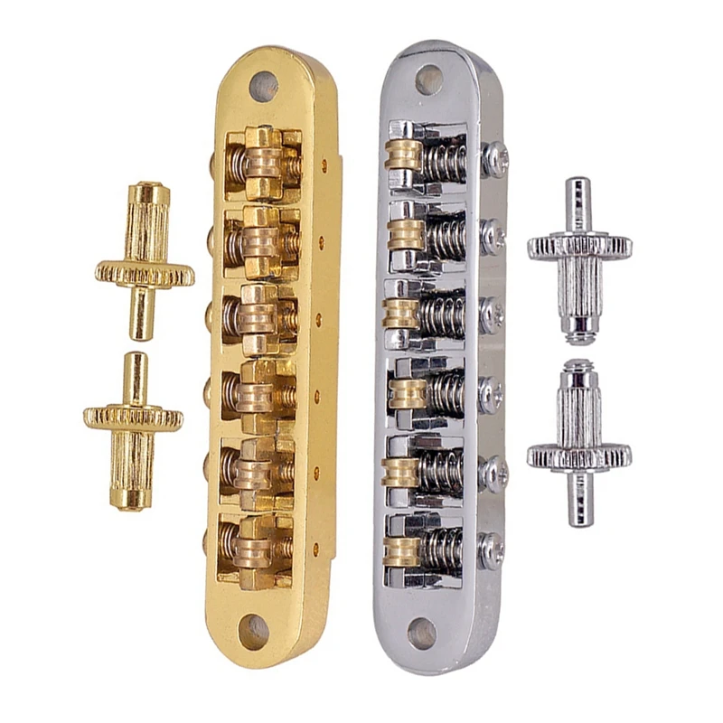 

2 Pcs Tune-O-Matic Electric Roller Saddle Bridge Lp Electric Guitar Bridge From Korea Gold & Silver