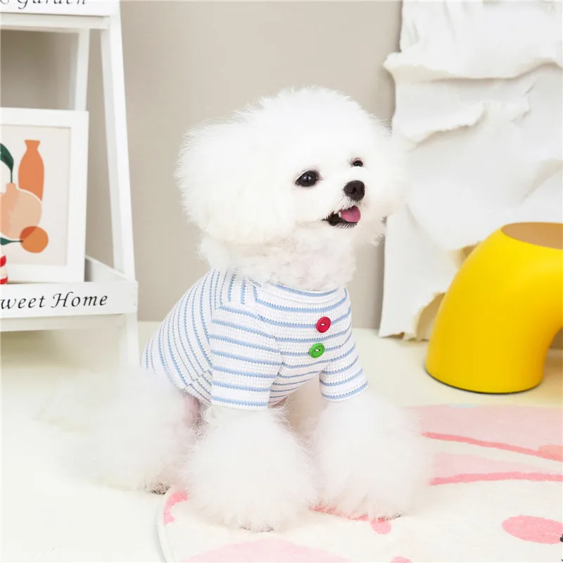 

Strips Dog Tshirt Turtleneck Pet Dog Clothes Dog Hoodies Shirt Puppy Clothing Cat Sweatshirt For Small Dogs Chiwawa Pets Sweater