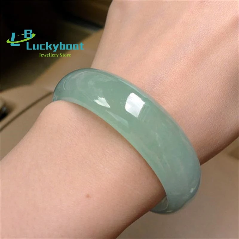 

100% real green jade bangles natural handmade bracelets floating flower emerald ladies bracelet jade Bangles Lady Party Gift
