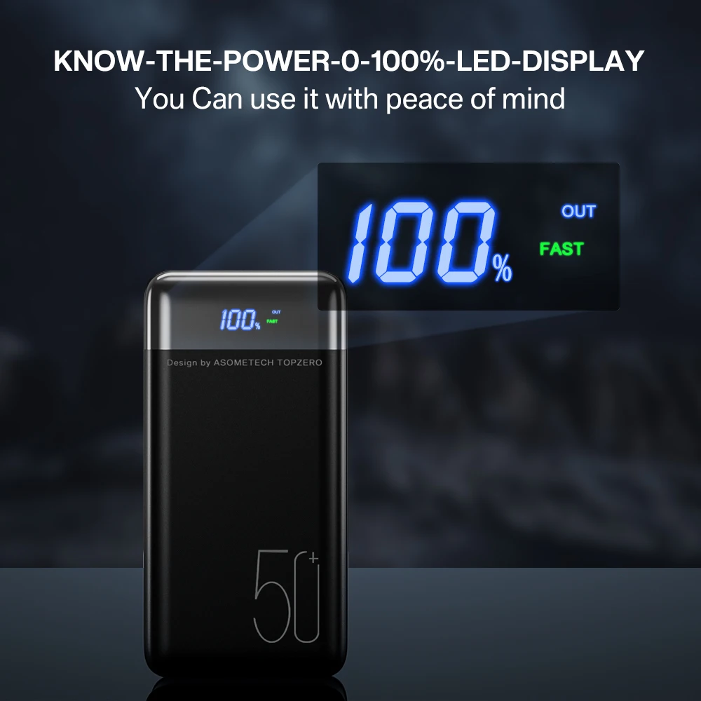 Power Bank 50000 мАч QC PD 3.0 Быстрая зарядка Powerbank Внешнее зарядное устройство Повербанк