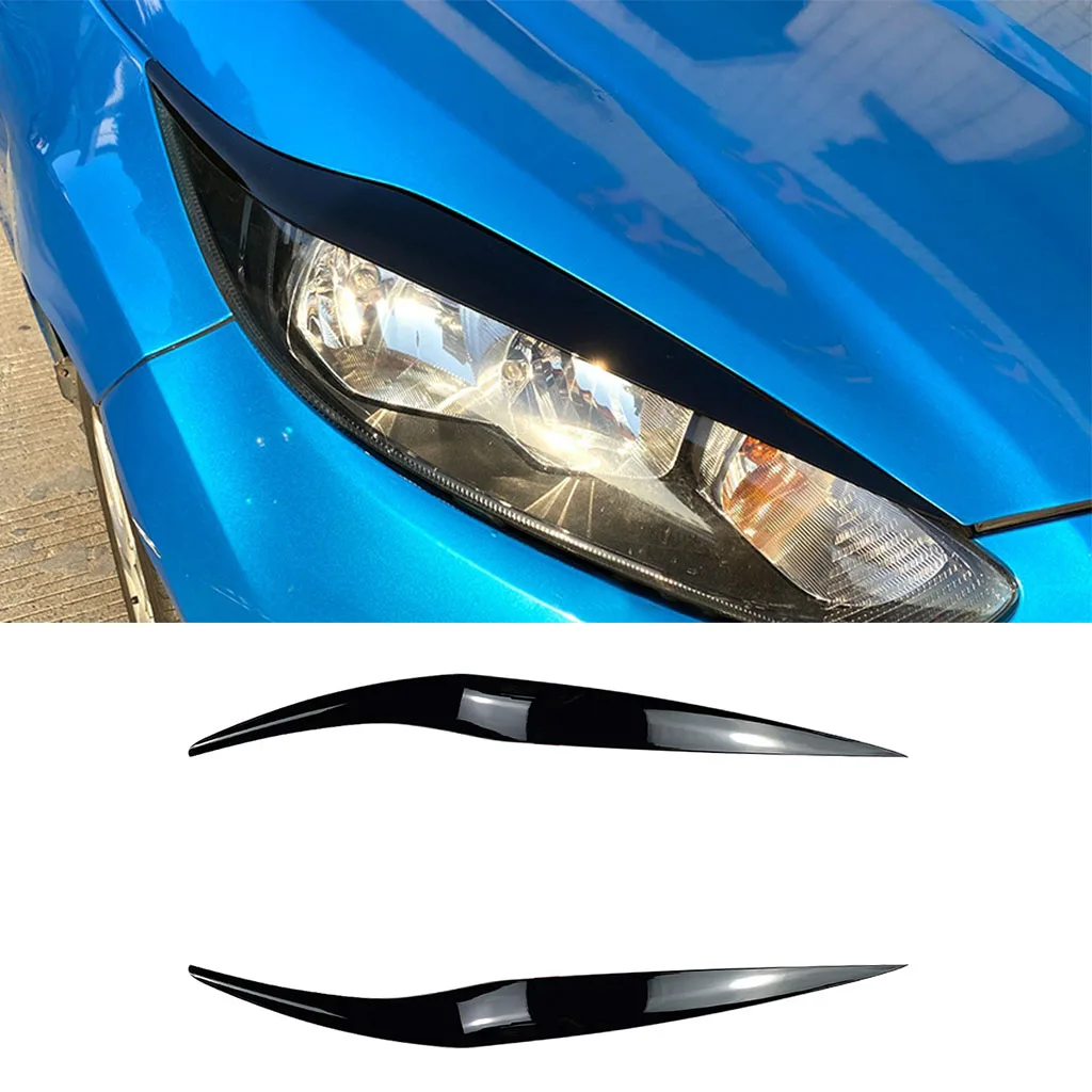 

1Pair Car Front Headlights Eyebrow Eyelids Trim Cover For Ford Fiesta MK6.5 2013 2014 2015 2016 2017 Car Stickers Eyelids Trim