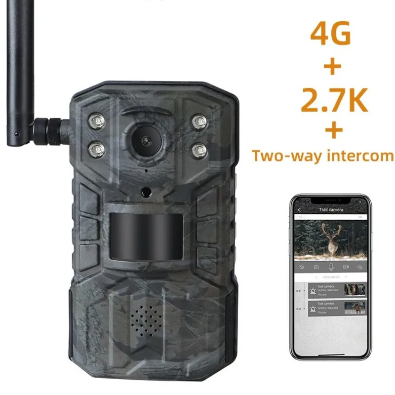 

4G Hunting Camera 2.7K Full High-definition Night Vision Camera Remote Observation of Animals Has Two-way Intercom Function