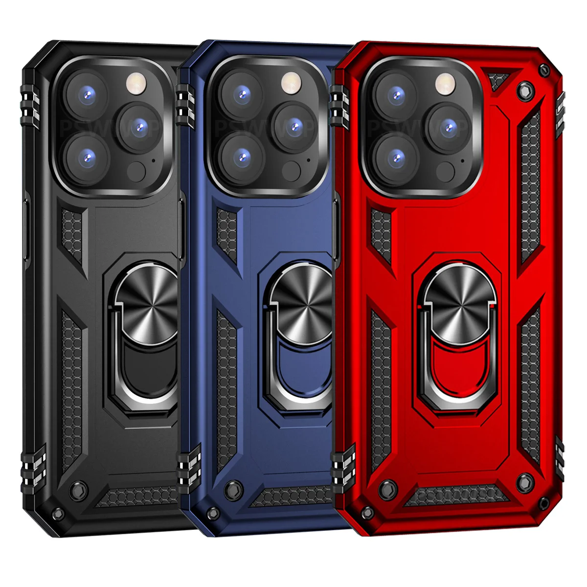 

Противоударный бронированный чехол для iPhone 14 13 12 mini 11 Pro XR XS Max X SE 2022 7 8 6 SE2 Plus держатель для пальцев магнитный металлический чехол с кольцом