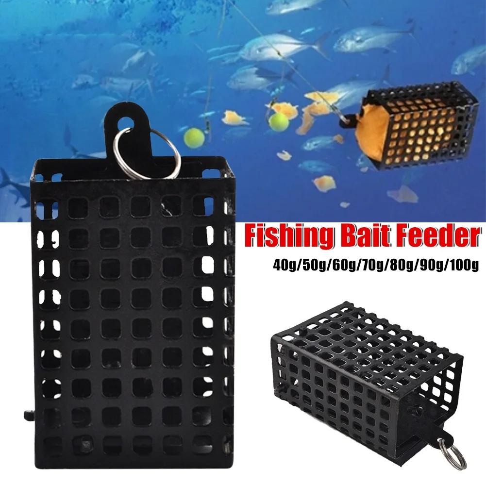 

FTK Fishing Feeder Bait Cage 40g-100g Lead Iron Fishing Lure Cage Black Fishing Lure Cage Holder Basket Cage Carp Fishing Trap