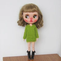 1pcs blythe handmade clothes fashion long sleeve sweater green color suitable for blyth barbie azone licca 16 dolls accessories